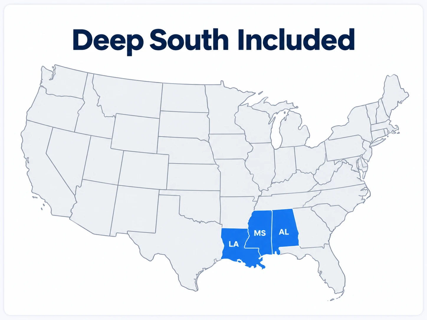 Deep South included region map